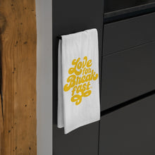 Load image into Gallery viewer, Tea Towel - Script 1 in Yellow
